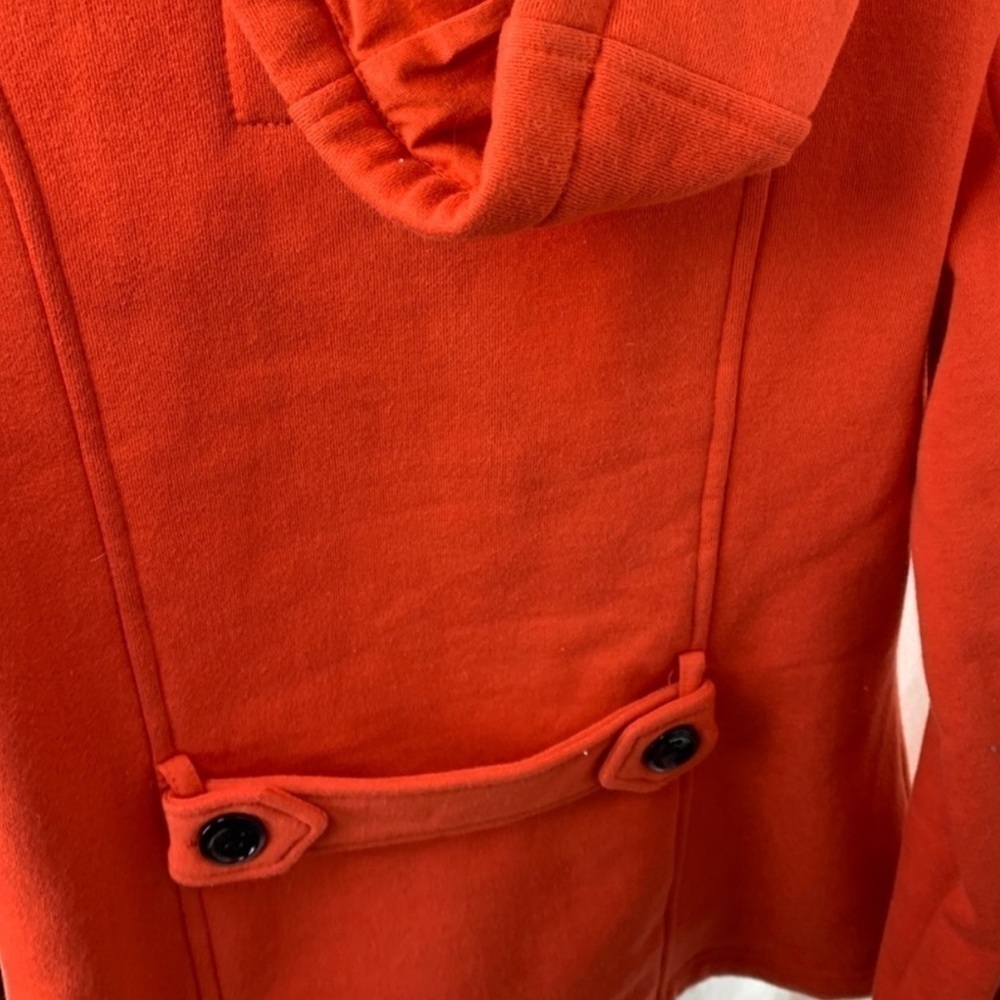 Sebby Orange Pea Coat Hooded Jacket - Picture 5 of 5